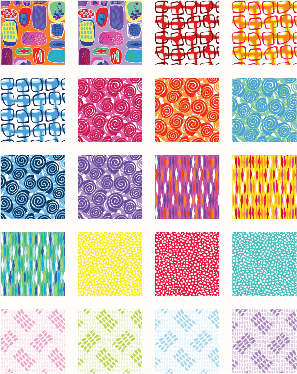 Abstract Garden 5 square fabric pack Christa Watson